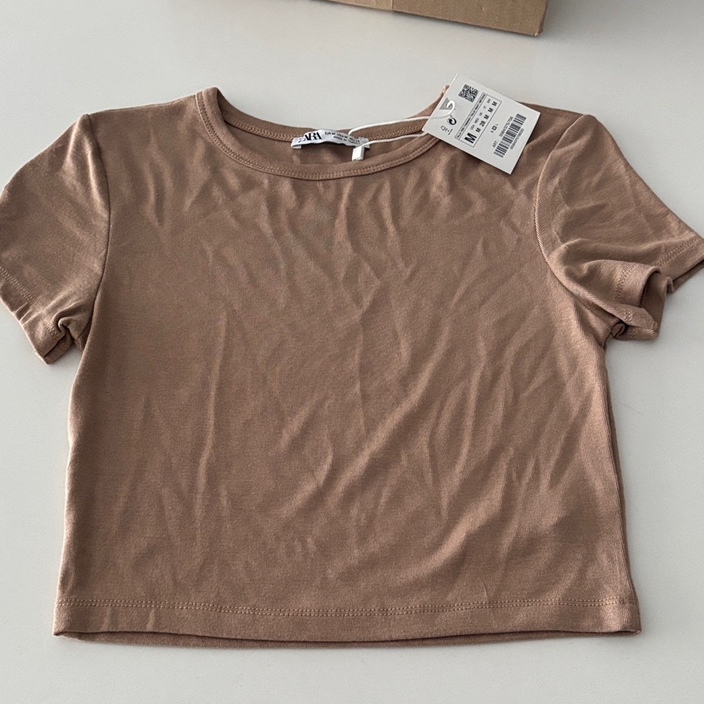 Casual Brown Crop Top
